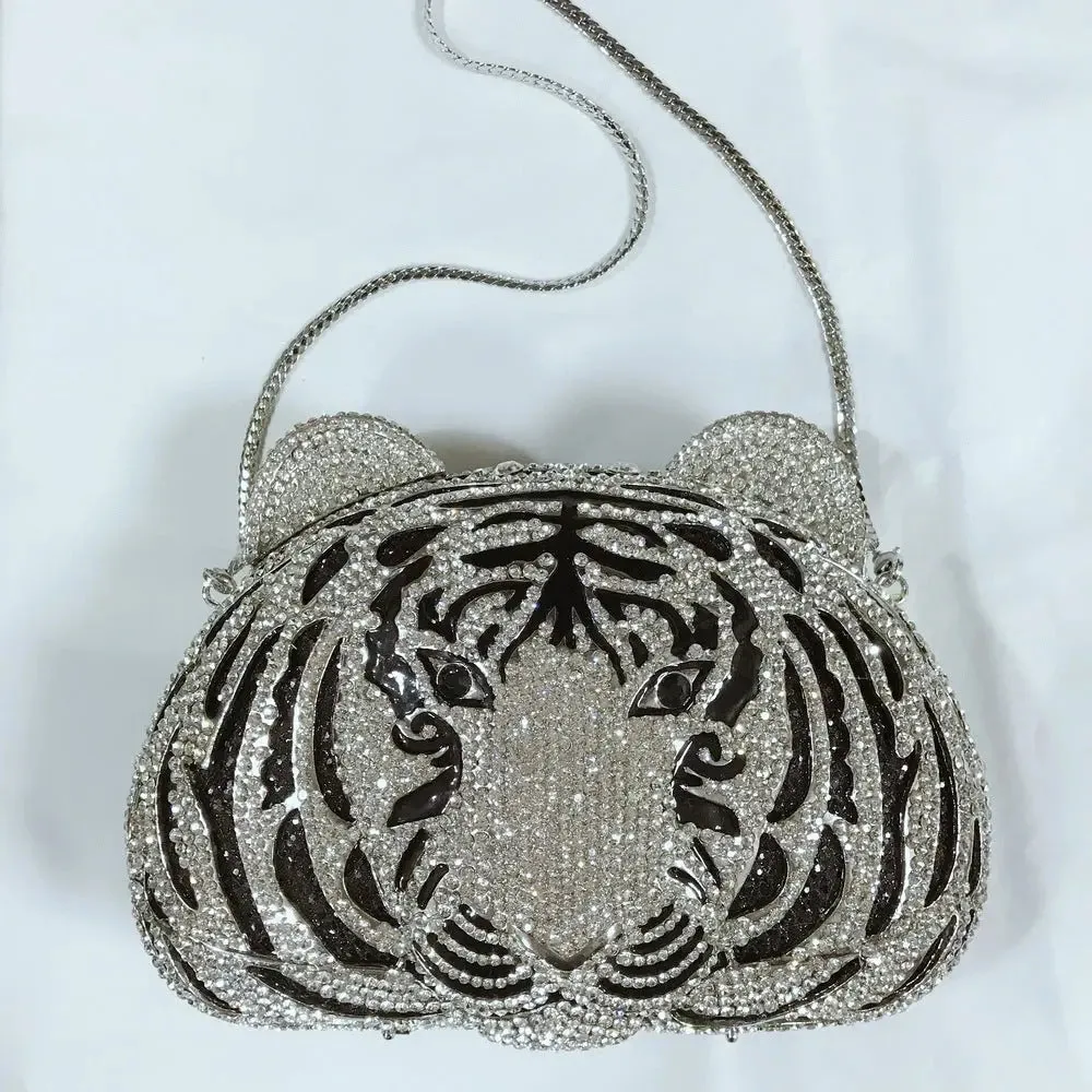 Tiger Crystal Diamonds Handbag