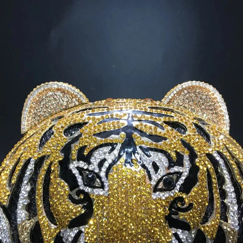 Tiger Crystal Diamonds Handbag