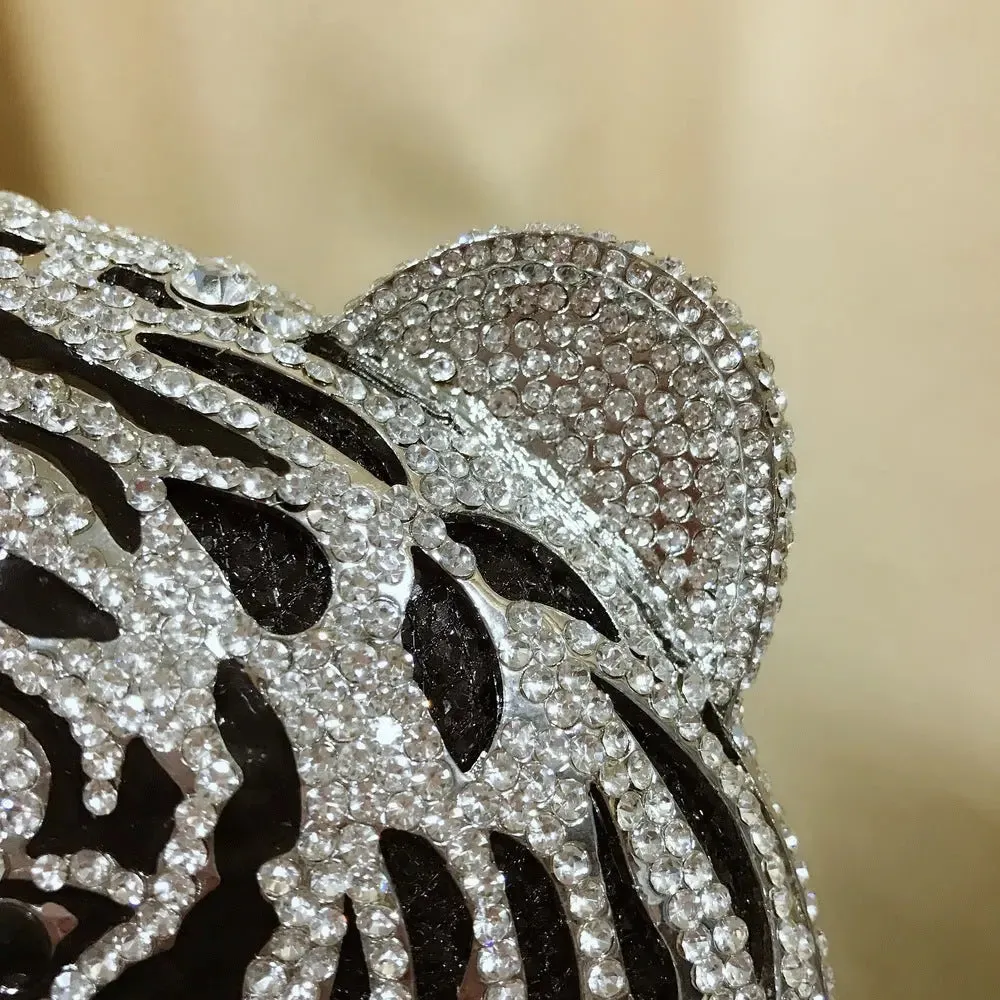 Tiger Crystal Diamonds Handbag