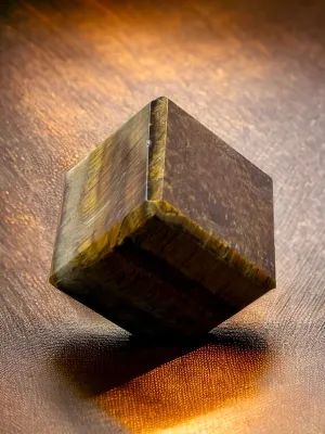 Tiger Eye Floating Cube - Tiger's Eye Stone - Crystal Cube