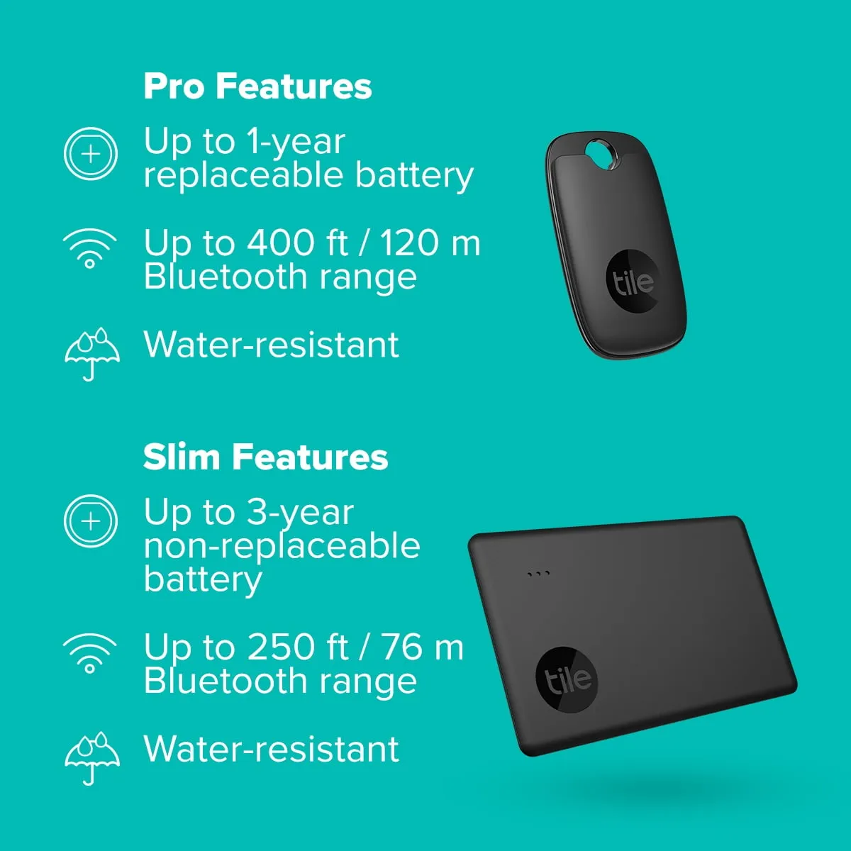 Tile Performance Pack (2022) -  Black - 2 Pack (1 Pro, 1 Slim)