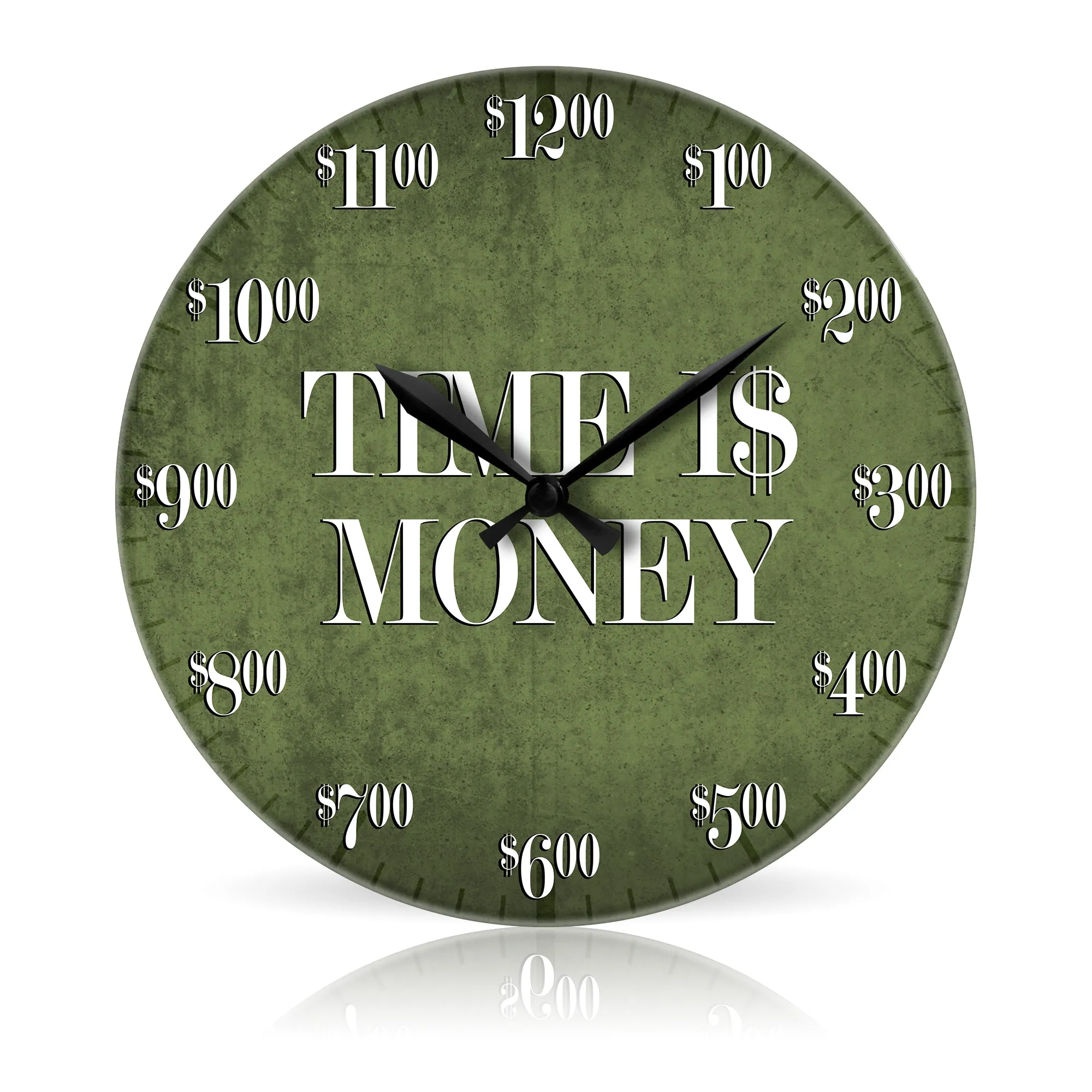 Time is Money <br>Round Acrylic Wall Clock 10.75"