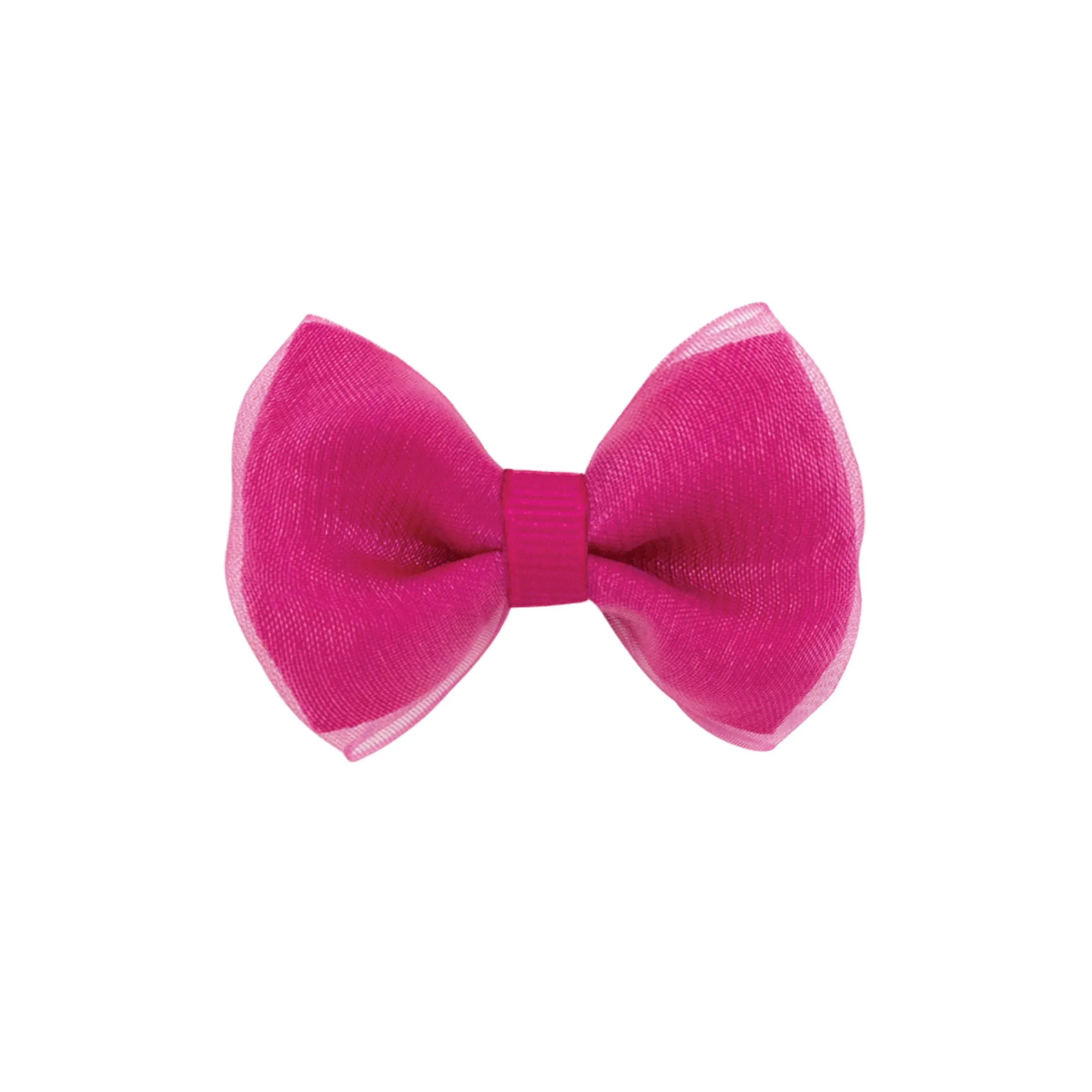 Tiny Bowtie Organza Overlay Bowtie Bow on Clippie (35  Colors)