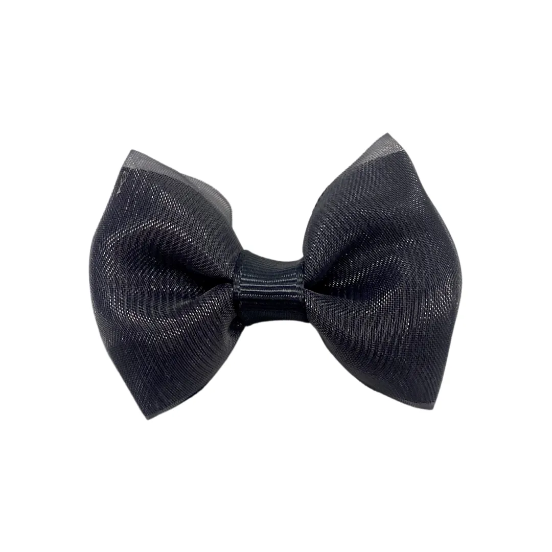 Tiny Bowtie Organza Overlay Bowtie Bow on Clippie (35  Colors)