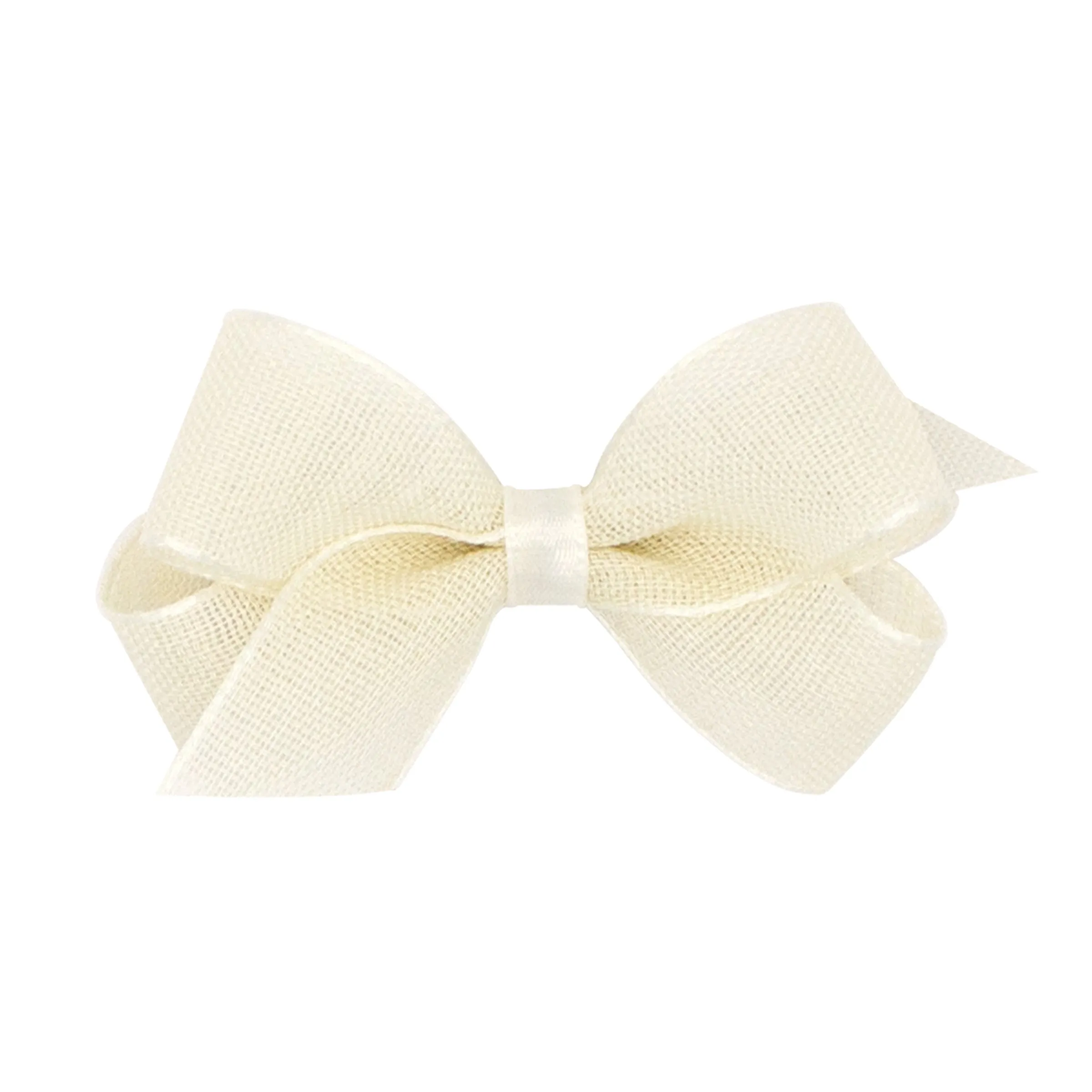 Tiny Canvas Linen Basic Bow on Clippie