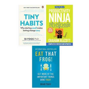 Tiny Habits, How to be a Productivity Ninja, Eat That Frog! 3 Book Collection Set