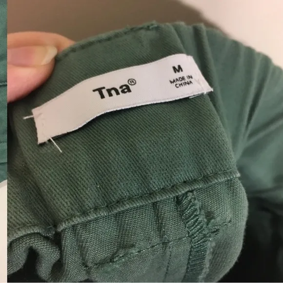 Tna Cargo 3” Shorts Green Size Medium High Rise Utility Style