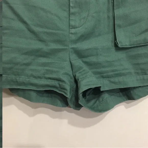 Tna Cargo 3” Shorts Green Size Medium High Rise Utility Style