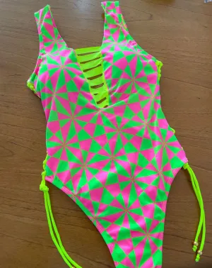 Triangle Neon Adjustable Swimsuit