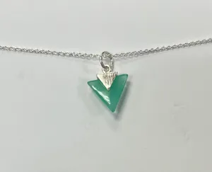 Triangular Crystal with Silver Overlay Necklace
