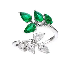 Tropical Paradise Meridian Wrap Emerald Ring