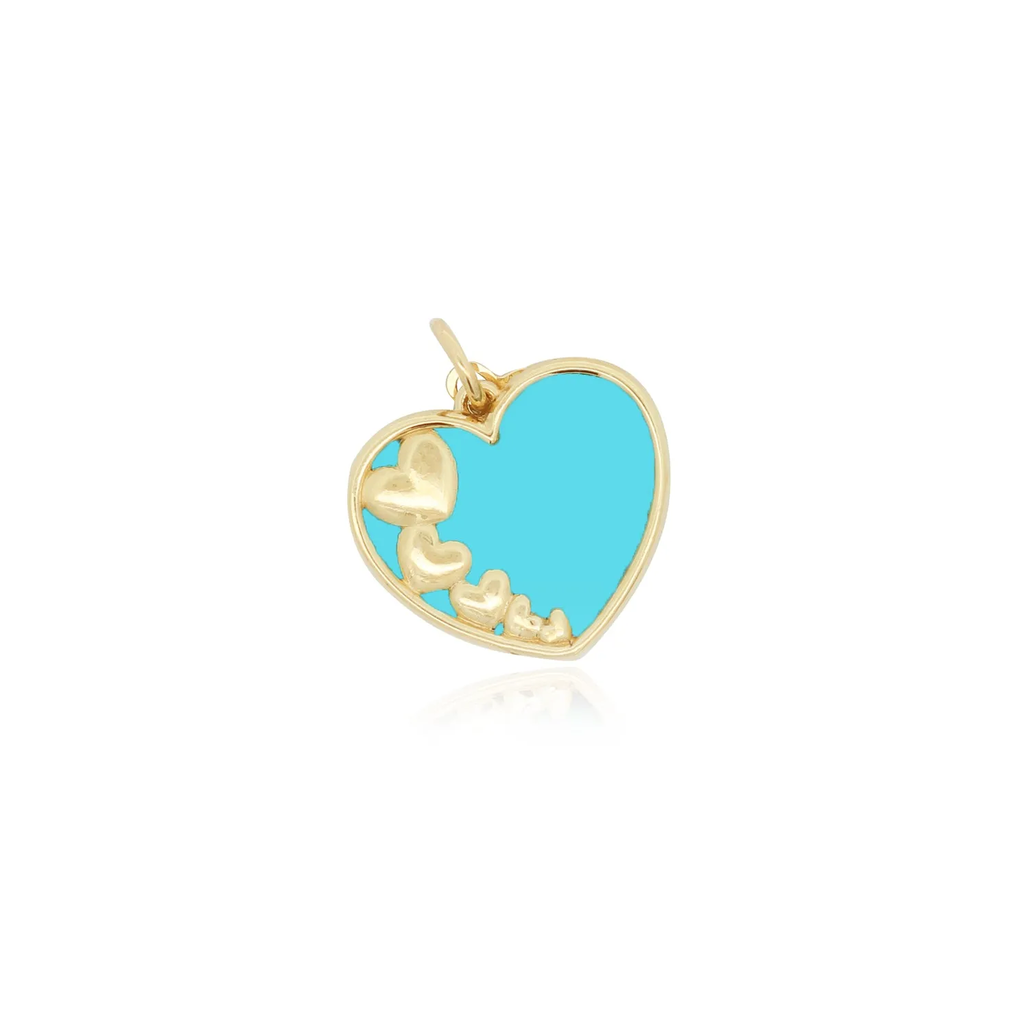 Turquoise Heart Overlay Charm