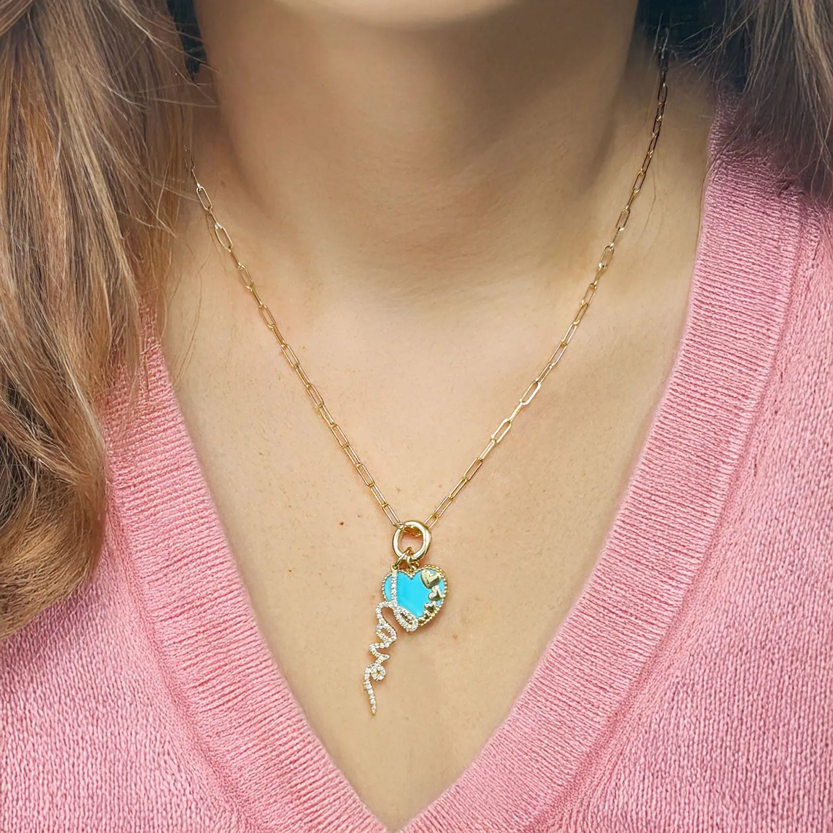 Turquoise Heart Overlay Charm