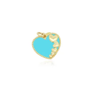 Turquoise Heart Overlay Charm