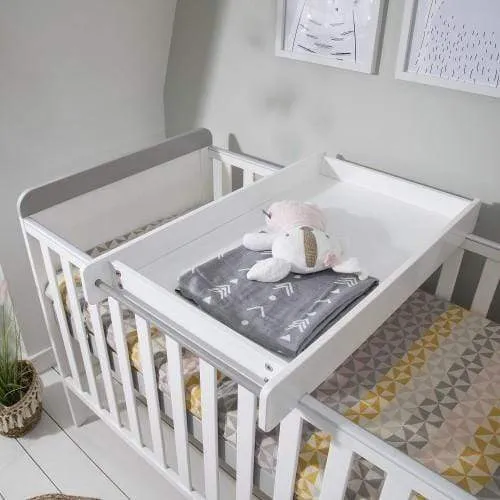 Tutti Bambini Rio Cot Bed with Cot Top Changer - White/Dove Grey