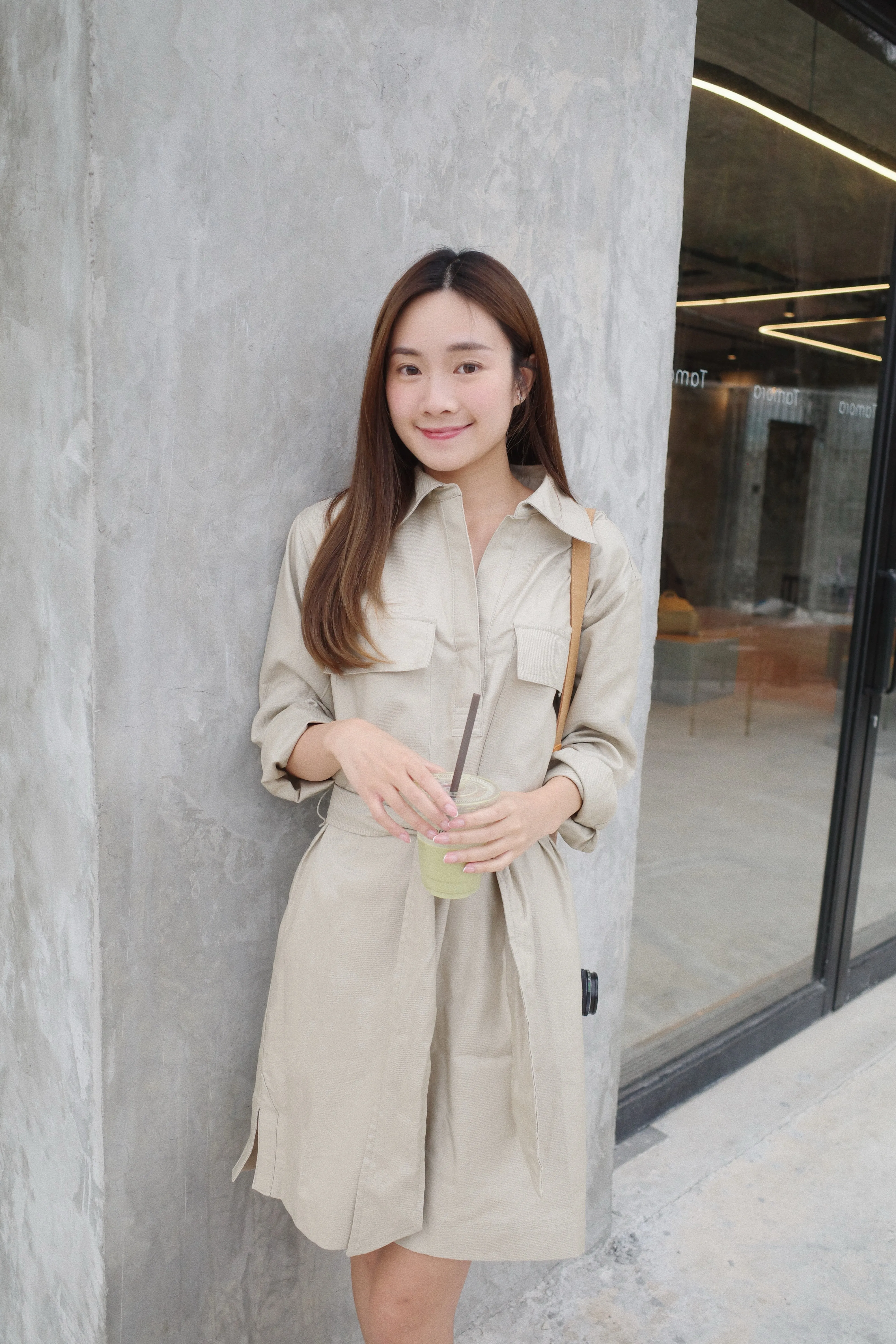 Twill Utility Shirt Dress