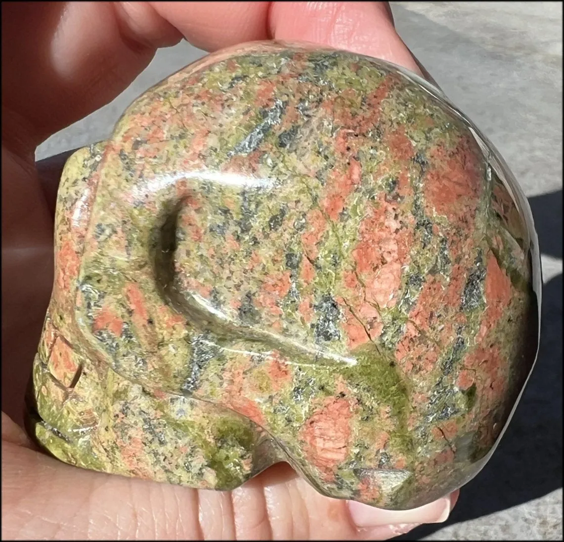 UNAKITE Crystal Skull - Connect with Mother Earth - with Synergy 9  years