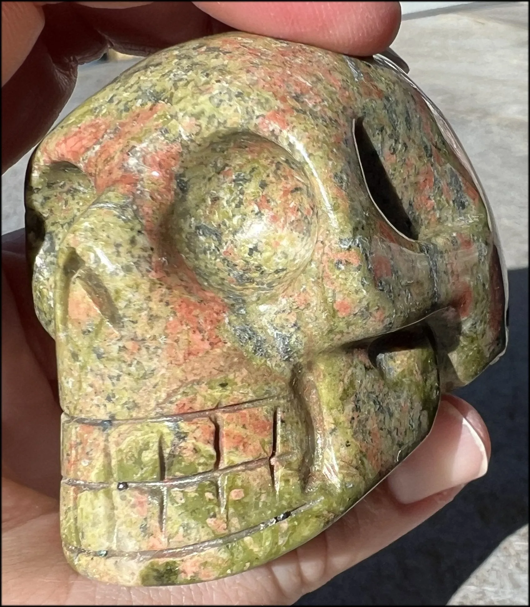 UNAKITE Crystal Skull - Connect with Mother Earth - with Synergy 9  years