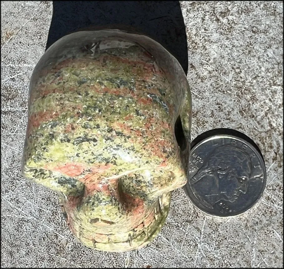 UNAKITE Crystal Skull - Connect with Mother Earth - with Synergy 9  years