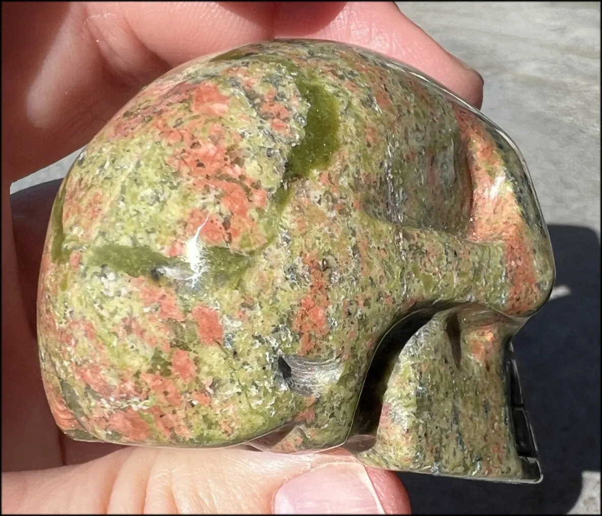 UNAKITE Crystal Skull - Connect with Mother Earth - with Synergy 9  years