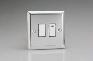 Varilight Classic Mirror Chrome 13A Switch Fused Spur with Neon White Insert XC6NW