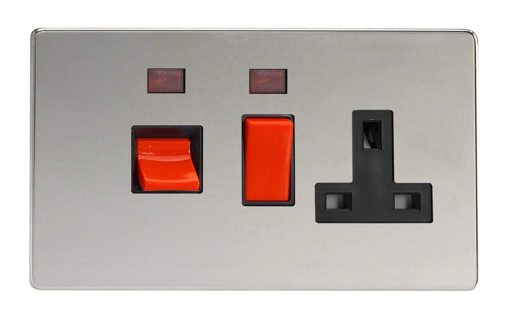 Varilight XDC45PNBS Cooker Switch 45A & Socket Black Pearl Nickel