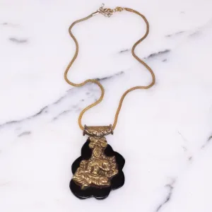 Vintage 1970s Thai Goddess and Frog Statement Necklace