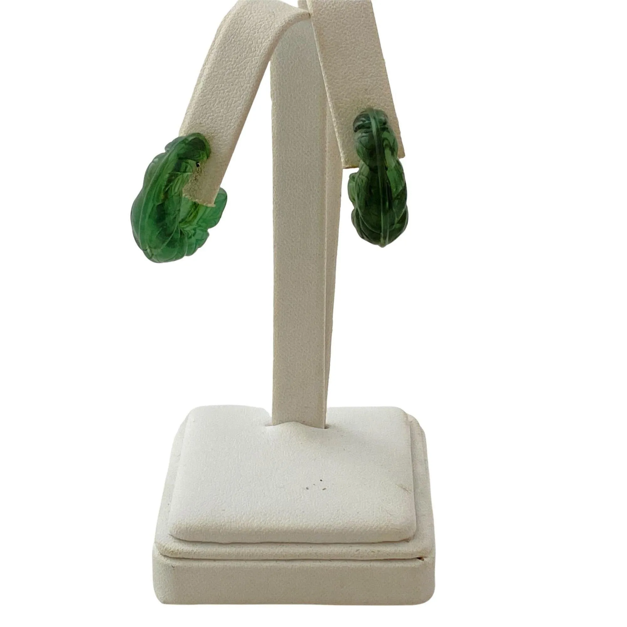 Vintage Avon Faux Jade Hoop Earrings