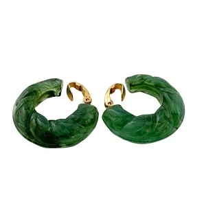 Vintage Avon Faux Jade Hoop Earrings