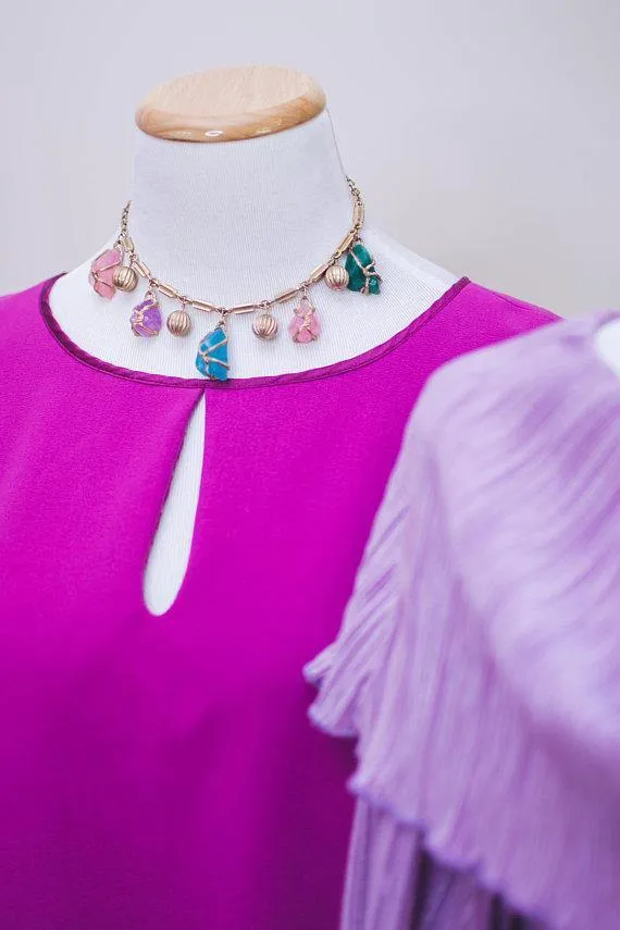 Vintage Blue Rock Candy Lucite Dangle Drop Earrings, 1950s Era