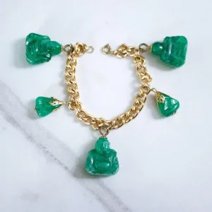 Vintage Chunky Buddha Lucite Charm Bracelet