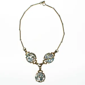 Vintage Confetti Lucite Star Necklace, Y Lavelier Style
