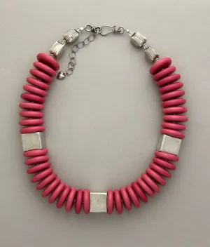 Vintage Coral Lucite Statement Necklace