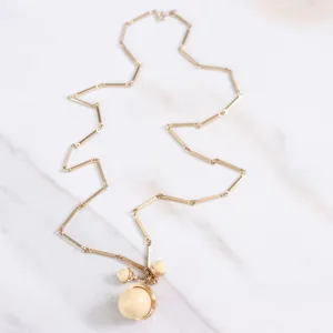 Vintage Cream Lucite Acorn Necklace