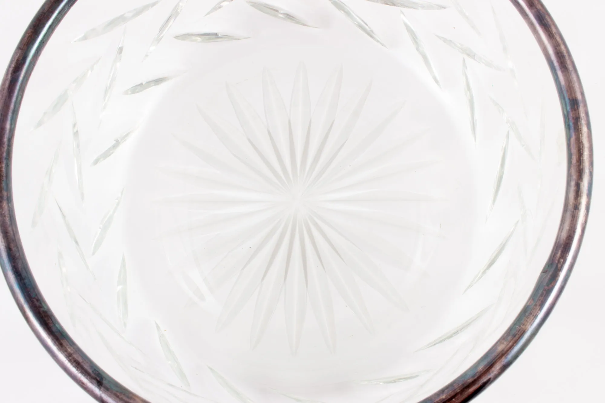 Vintage Crystal Bowl with Silver Edge Detail found in France