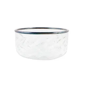 Vintage Crystal Bowl with Silver Edge Detail found in France