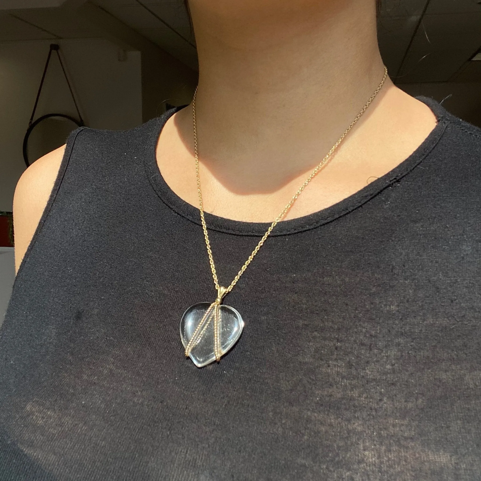 Vintage Crystal Heart Pendant