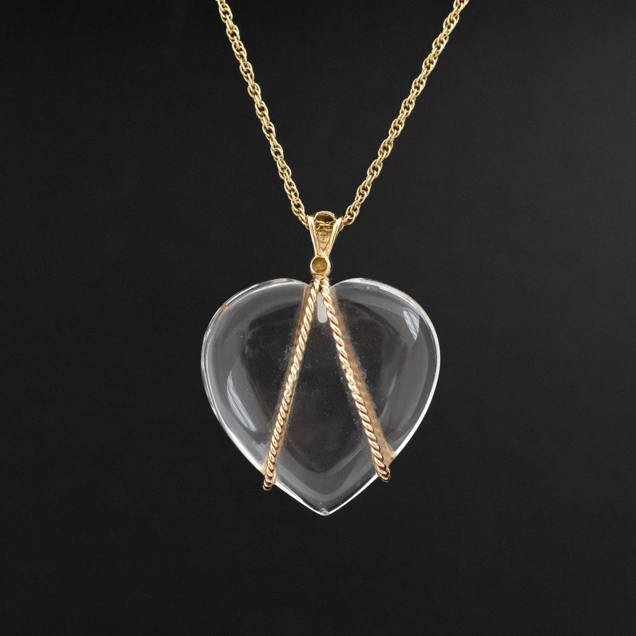 Vintage Crystal Heart Pendant