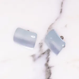 Vintage Early Plastic Lucite Silver Moonglow Earrings