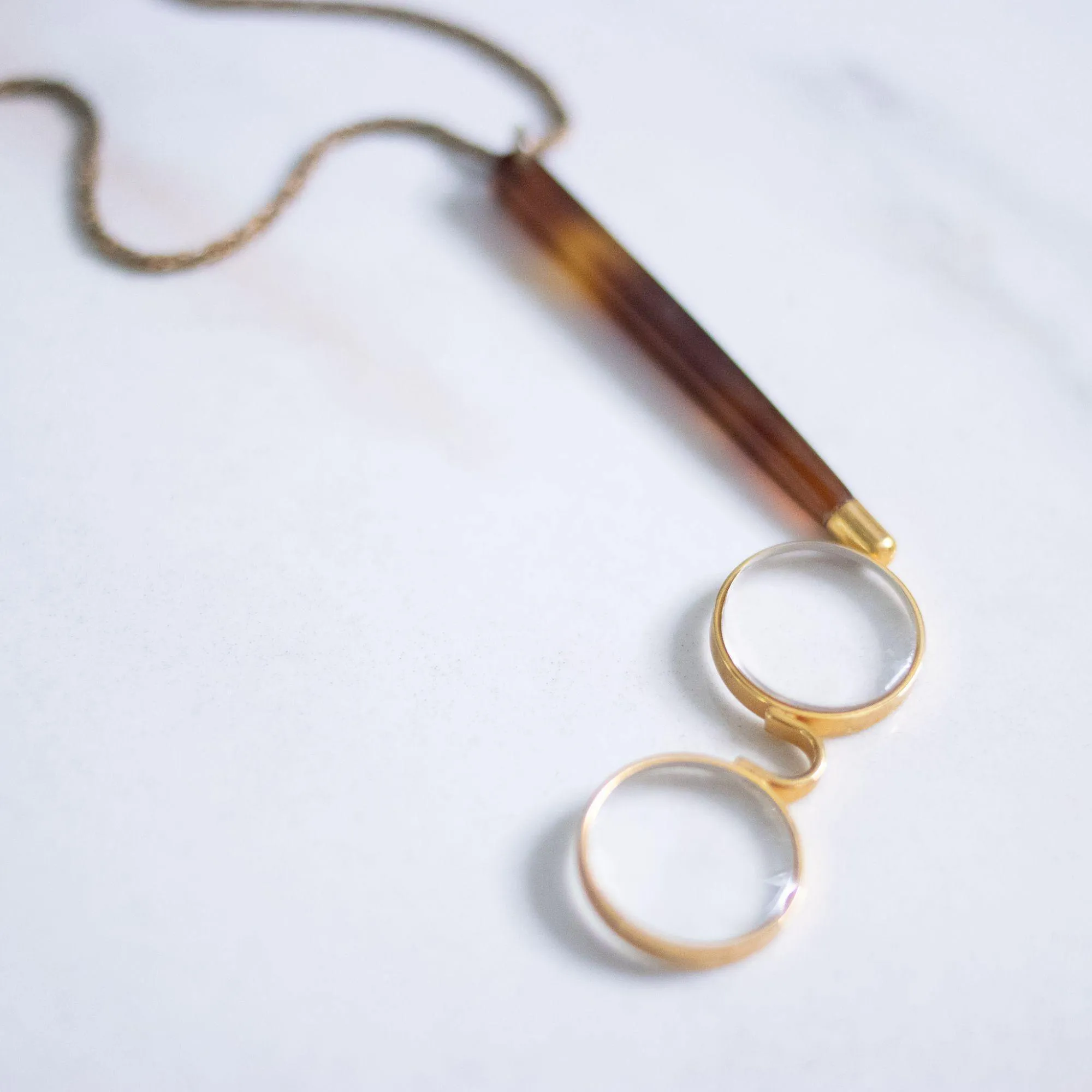 Vintage Eye Glass Pendant Necklace