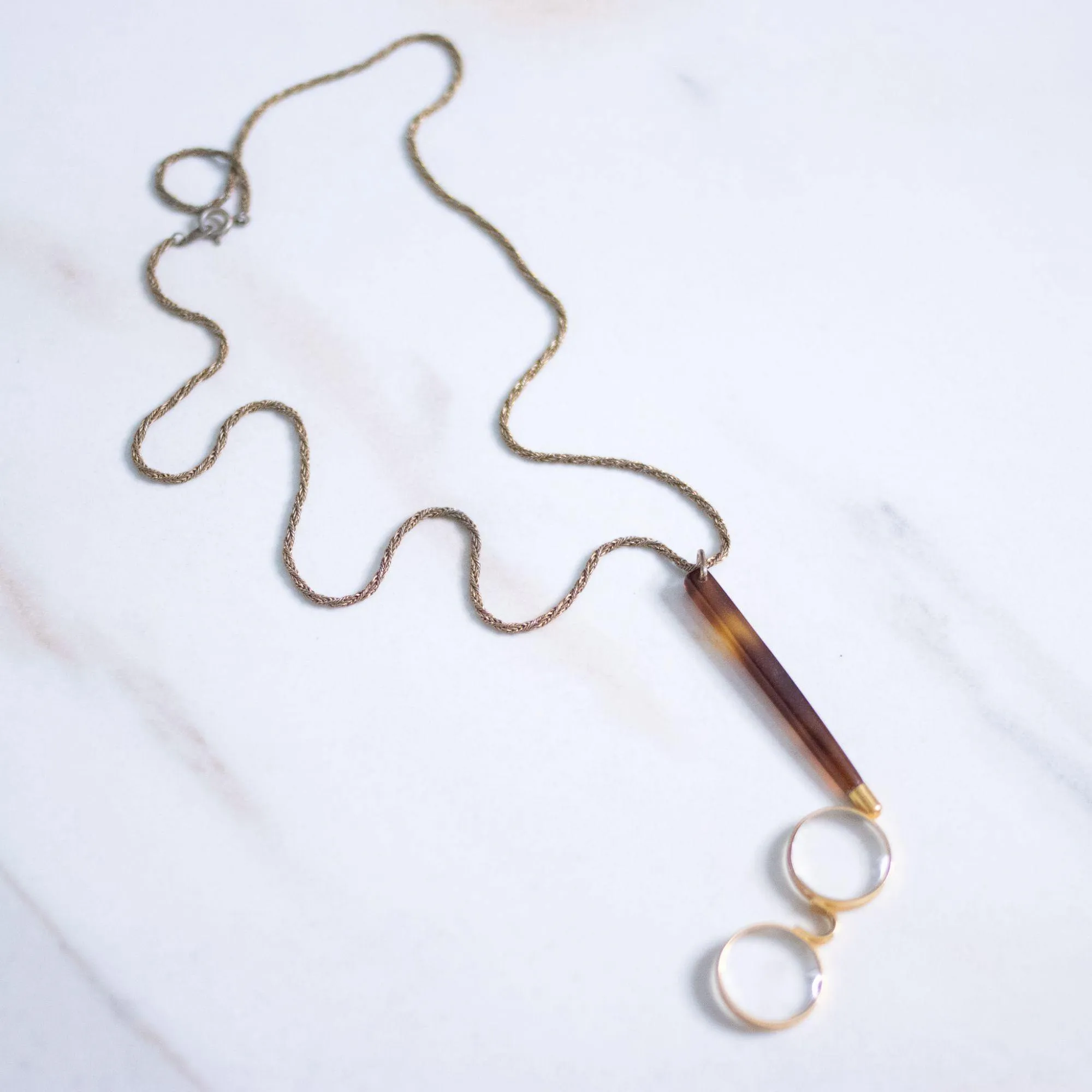 Vintage Eye Glass Pendant Necklace