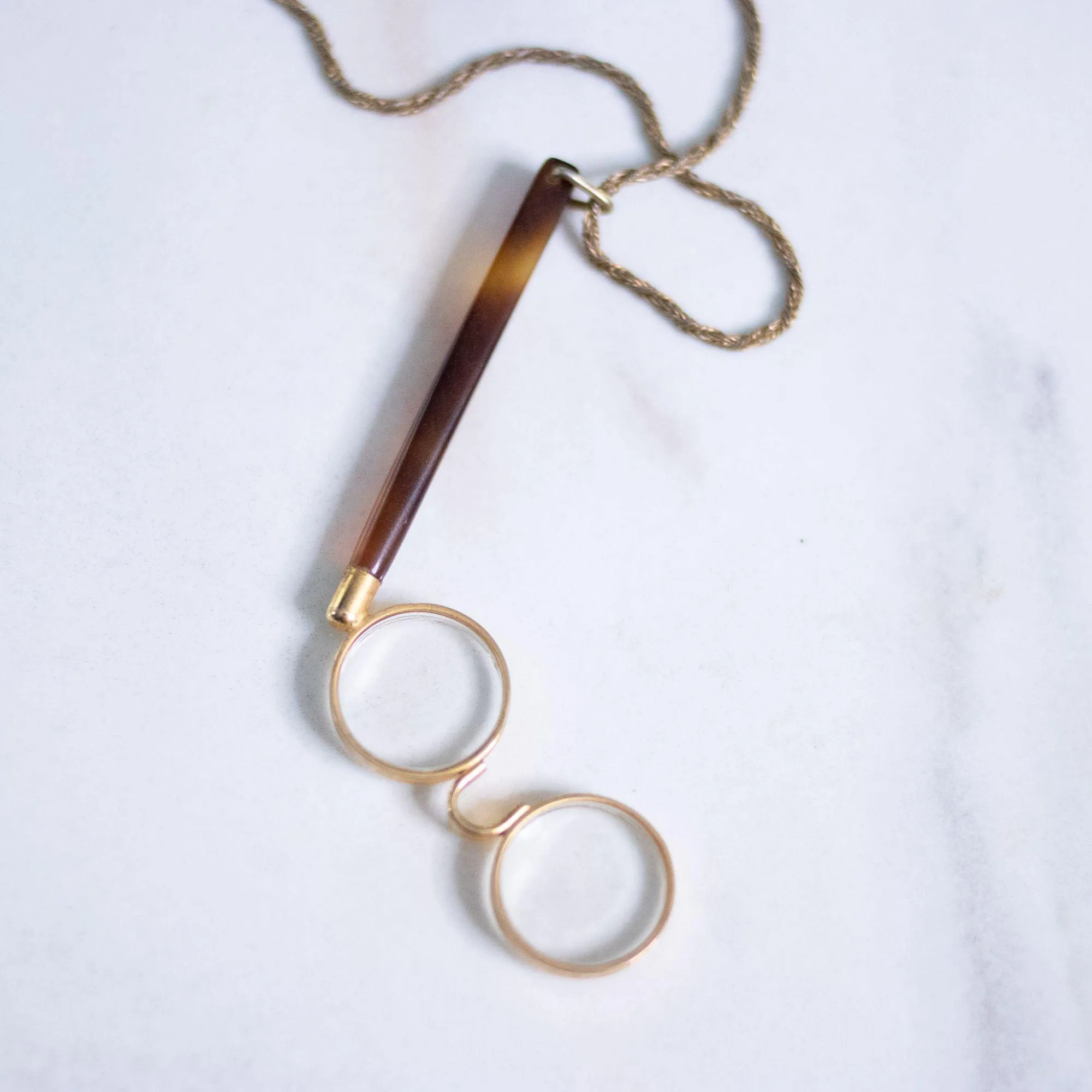 Vintage Eye Glass Pendant Necklace