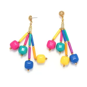 VINTAGE  GENUINE LUCITE PASTEL COLORS  EARRINGS #E30488 (XE3)