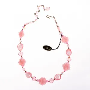 Vintage Regency Pink Crystal and Lucite Necklace
