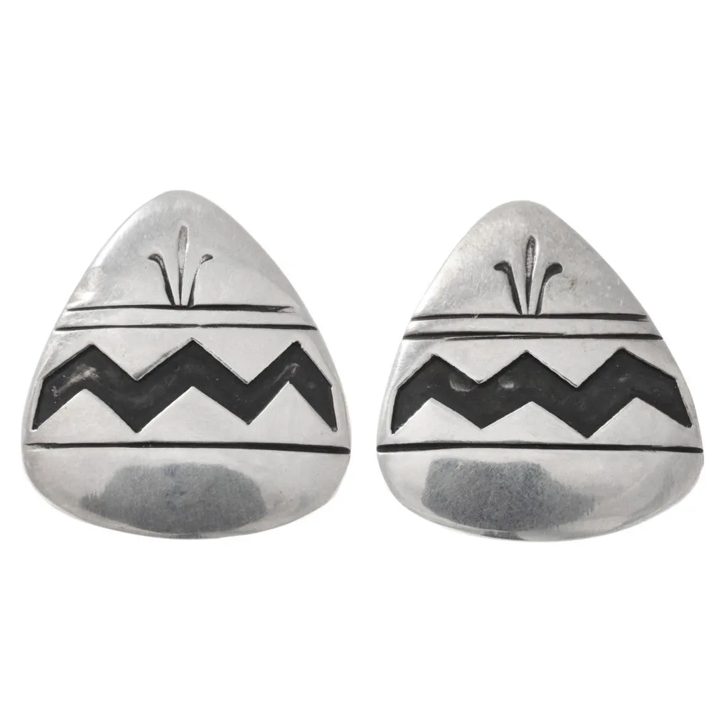 Vintage Sterling Silver Navajo Overlay Necklace Set