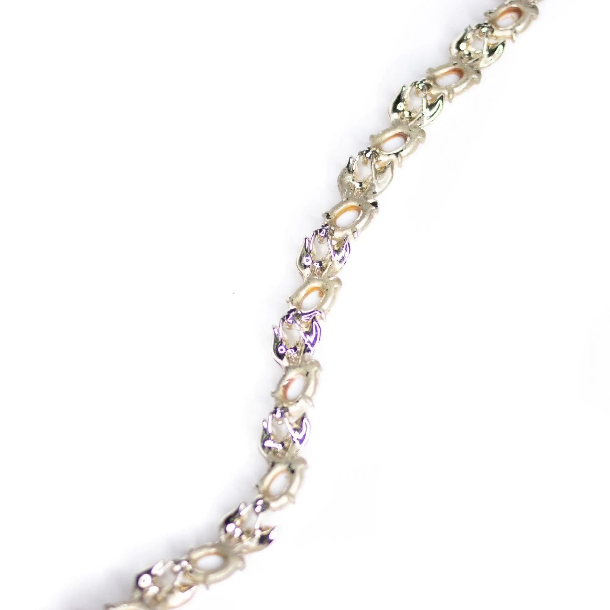 Vintage White Confetti Lucite with Iridescent Pink Specks Necklace