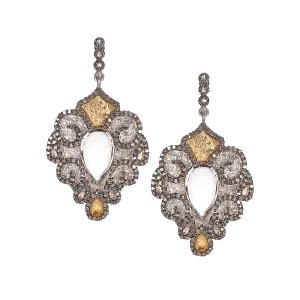 Vitality Sterling Silver Drop Earrings with Pear Shaped Crystal
