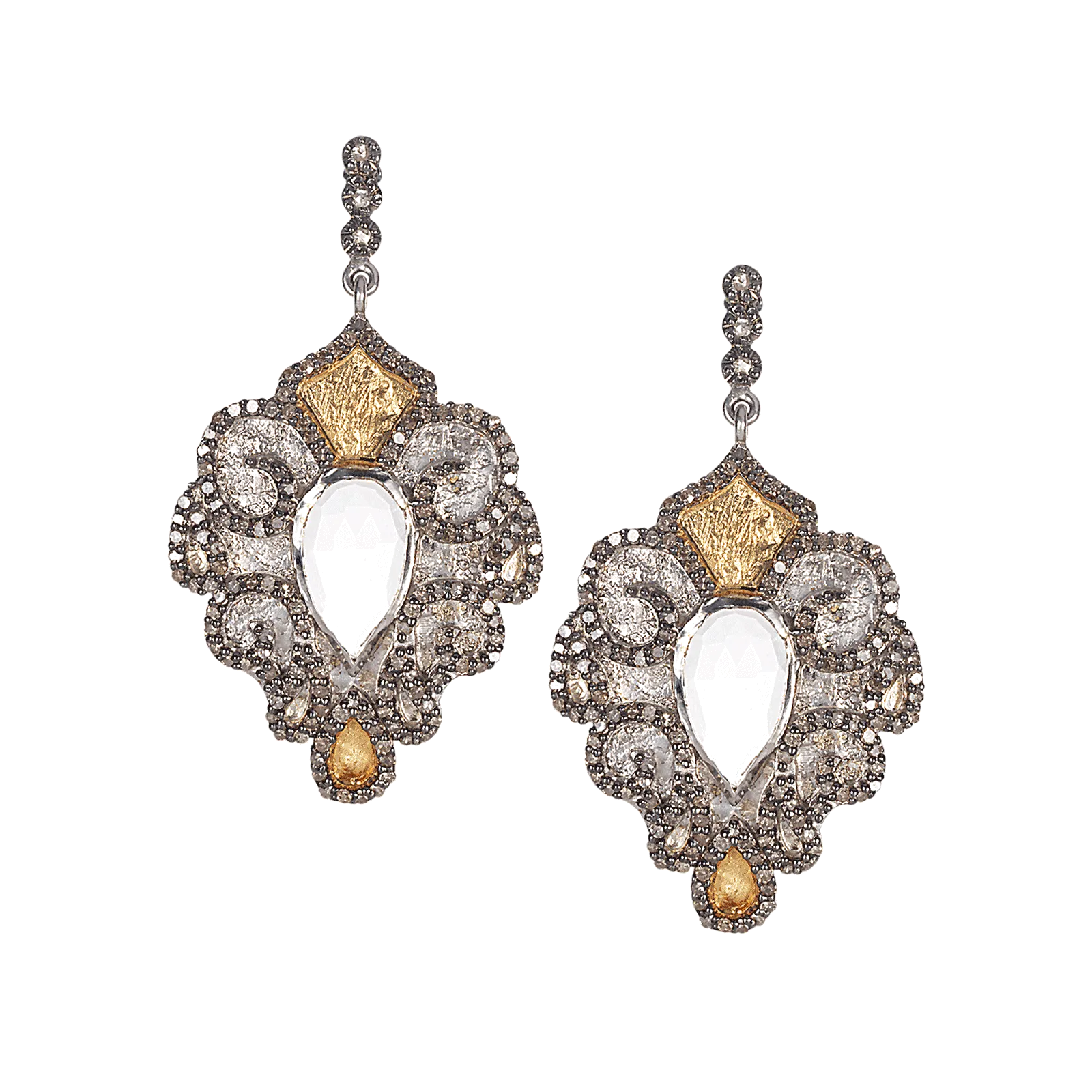 Vitality Sterling Silver Drop Earrings with Pear Shaped Crystal