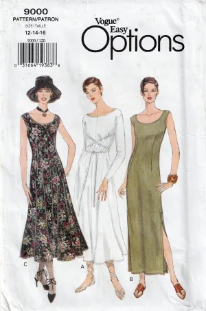 Vogue 9000 Womens Loose Fitting Sundress 1990s Vintage Sewing Pattern Size 12 - 16 UNCUT Factory Folded