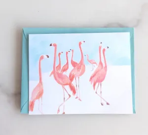 Waltzing Flamingos Note Cards